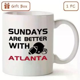 1pc Atlanta Ceramic Coffee Mug with Handle, 11oz - "Sundays Are Better with Atlanta" Design, Insulated, Reusable