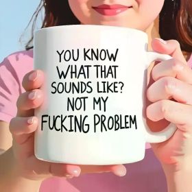 1pc Sarcastic 11oz Ceramic Coffee Mug - Geometric Pattern, BPA-Free, Reusable, Non-Slip, Machine Washable - Ideal for