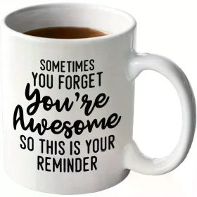 Veracco 11oz Inspirational Ceramic Coffee Mug - "You're Awesome" Reminder, Double-Sided Print, Perfect for Hot &