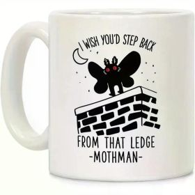 LookHUMAN Mothman 11oz White Ceramic Coffee Mug - Funny Double-Sided Print with Song Parody Design,