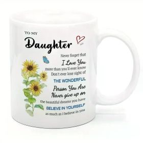 Daughter Gifts Mug from Mom, Dad - Valentine Birthday Gifts for Daughter, Mother Daughter Gift Coffee Mug,