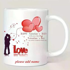 1pc Valentine'S Day Ceramic Coffee Mug, 11oz Love Embrace Design, Reusable, Dishwasher Safe, Ideal Gift for Christmas,