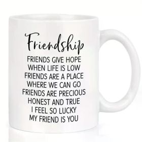 11oz Ceramic Coffee Mug - 'Lucky to Have You' Best Friend Gift for Women, Sisters, and Besties - Dishwasher &