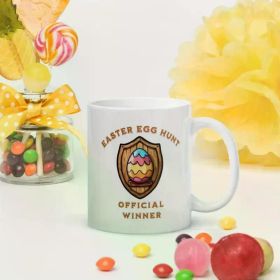 1pc Easter Egg Hunt Winner Ceramic Mug - 11oz, Microwave & Dishwasher Safe, Funny "Easter Egg Hunt Official Winner"