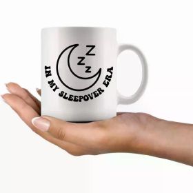 1pc, 11oz Ceramic Coffee Mug (3.7''*3.2''), "My Overnight Era" Funny Gift, Pajama Party, Ceramic Cup for Hot Drinks,