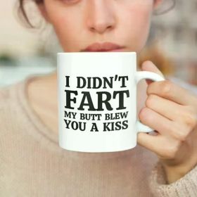 Funny Coffee Mug - Inappropriate Humor, Reusable Ceramic 11oz Cup, Multipurpose, Hand Wash Only, Double-Sided "I