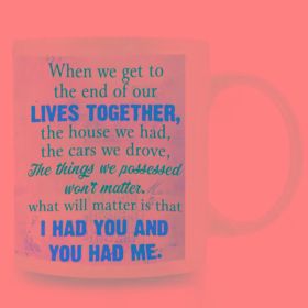 You & Me 11oz Ceramic Coffee Mug - Romantic Senior-Themed Design with Inspirational Quote, Perfect Gift for