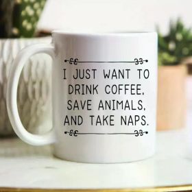 Drink Coffee Save Animals Take Naps Coffee Mug, Pet Rescue Gifts, Pet Rescue Mug, Funny Pet Cat or Dog Rescue Gift,