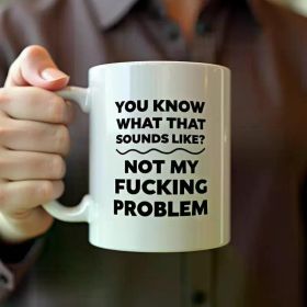 1pc Sarcastic 11oz Ceramic Coffee Mug - Geometric Pattern, BPA-Free, Reusable, Non-Slip, Ideal for Home Use, Funny