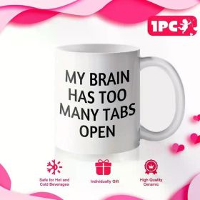 1pc 11oz Large Coffee Mug Tea Cup Ceramic with Handle Big Heavy Must Have Funny Cute Cool Gag White Elephant Gift