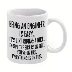 11oz Funny Engineer Coffee Mug - "Being an Engineer is Easy" Ceramic Cup with Humorous Design, Insulated &