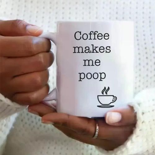 1pc Humorous Ceramic Coffee Mug - "Coffee Makes Me Poop" - Insulated, Reusable Multipurpose Cup for Hot and