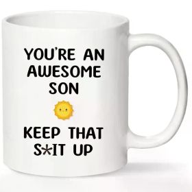 1pc "You're an Awesome Son" 11oz Ceramic Coffee Mug - Perfect Gift for Sons, Friends & Colleagues | Durable,