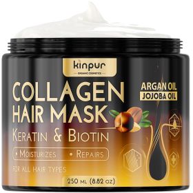 Hair Mask for Dry Damaged Hair with Collagen Biotin Argan Oil Helps Repair Hair and Reduce Damage from Heat Sun Coloring Moisturizing Keratin Hai