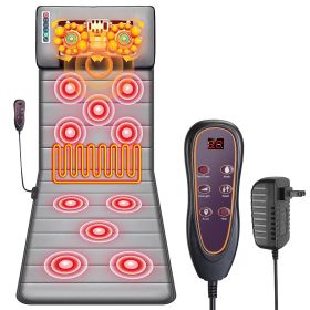 Full Body Electric Massage Mat with Heat Vibration Massage Pad Cushion Back Massage Mattress Chair Pad with Neck Massage Pillow with 10 Vibration