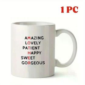 Gift for Mom, 1pc 11oz Large Coffee Mug Tea Cup Ceramic with Handle Big Heavy, Funny Unique Useful Gift for Women (Color: White)