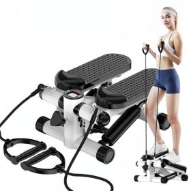 Mini Stepper With Resistance Band, LCD Display Screen, Prohibited From Sale On Walmart Platform (Option: Gray)