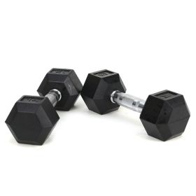 15LB 2 HDRS Rubber Coated Solid Cast Iron Dumbbells, Not Shipped On Weekends (Option: 15LB)